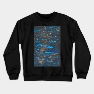 Abstract in Blue and Gold Crewneck Sweatshirt